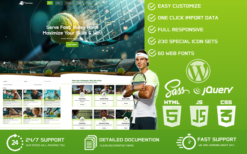 Tenniva – Teniszklub WordPress téma