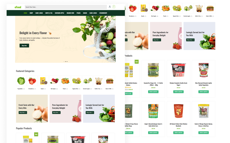 eFood – Nowoczesny motyw WordPress WooCommerce dla branży gastronomicznej i restauracyjnej