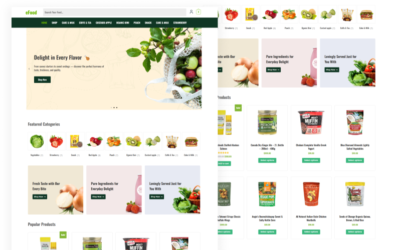 eFood – Thème WooCommerce WordPress pour la restauration et l'alimentation modernes