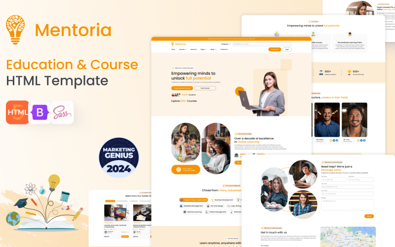 Mentoria - Online Education & Courses HTML Website Template