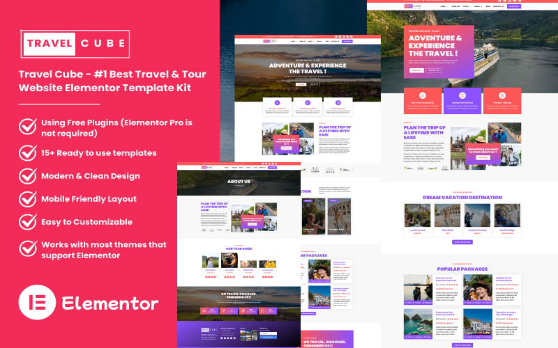 Travel Cube - #1 Best Travel & Tour Website Elementor Template Kit