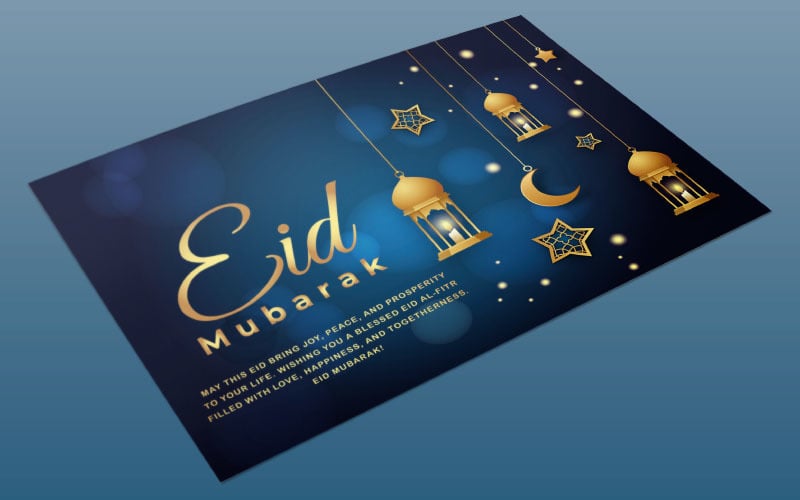 Islamic Festival Eid Mubarak Template – Stunning Design for Digital & Print