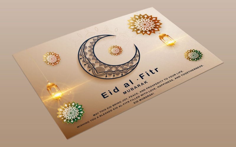 Ramadan & Eid Mubarak Greeting Template – Perfect for Social Media & Print