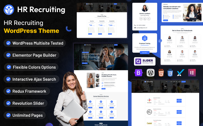 Тема Elementor WordPress для рекрутинга HR