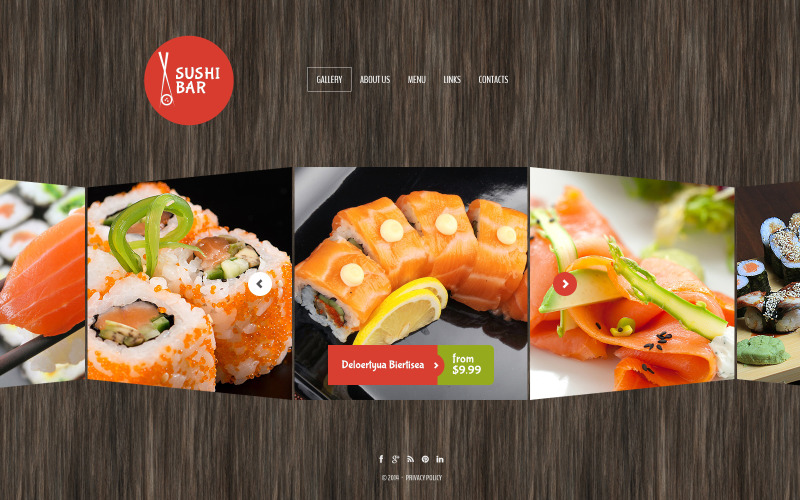 Modello di sito Web di Sushi Bar