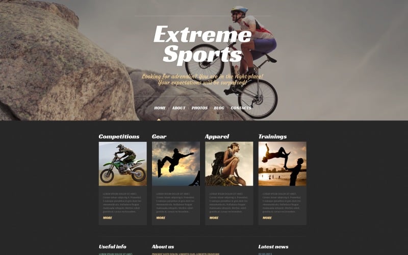 Motyw WordPress z motywem Extreme Sports Responsive