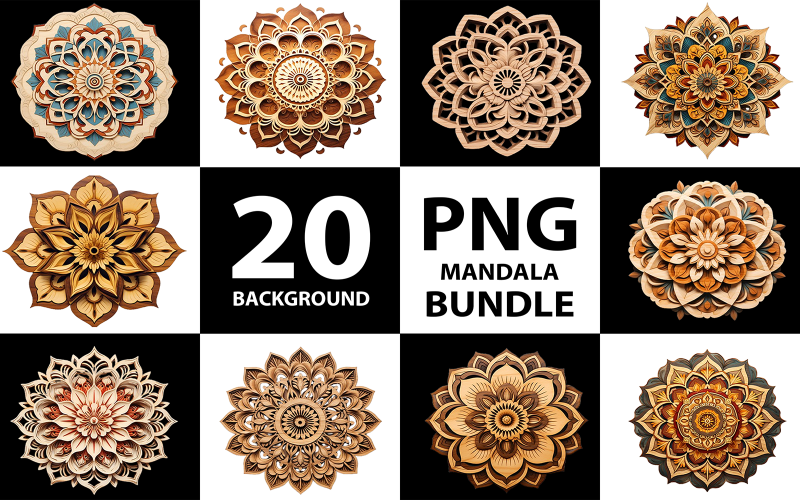 Pacote de design de mandala png