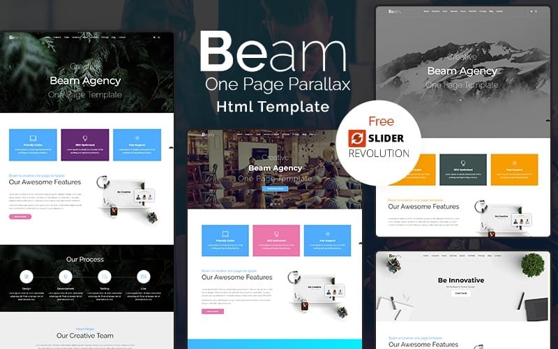 Beam - Creatieve HTML-sjabloon voor één pagina en bedrijf