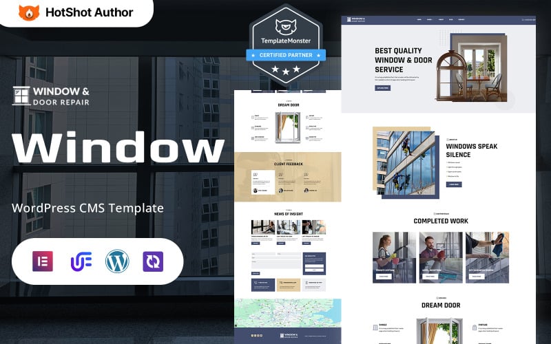 Window & Door Repair - Window Installation And Repair WordPress Elementor Theme