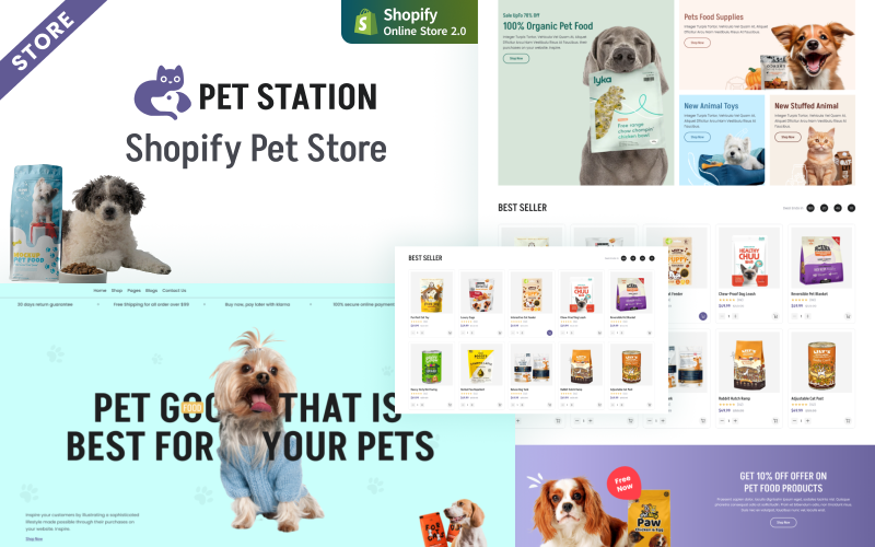 Pet Station - Pet & Animal Shopping Store Shopify-tema