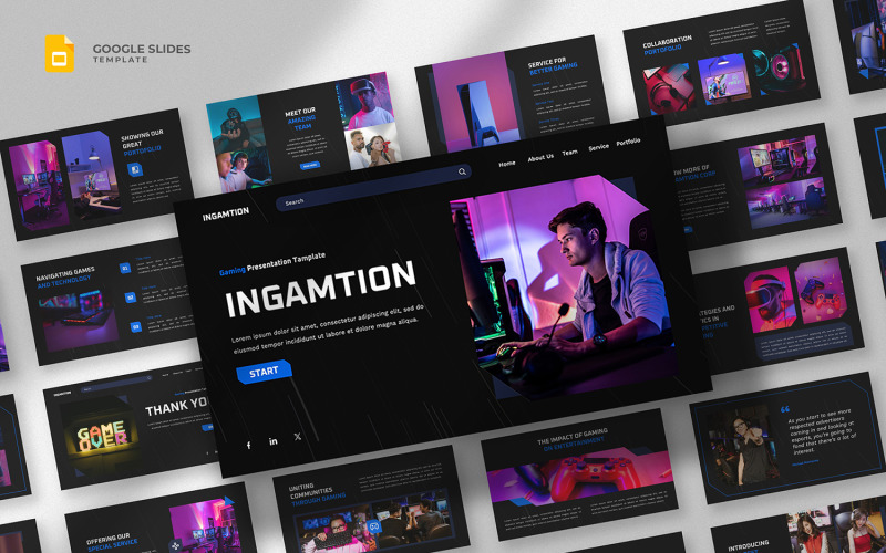 Ingamtion - Gaming eSports Google Slides Mall