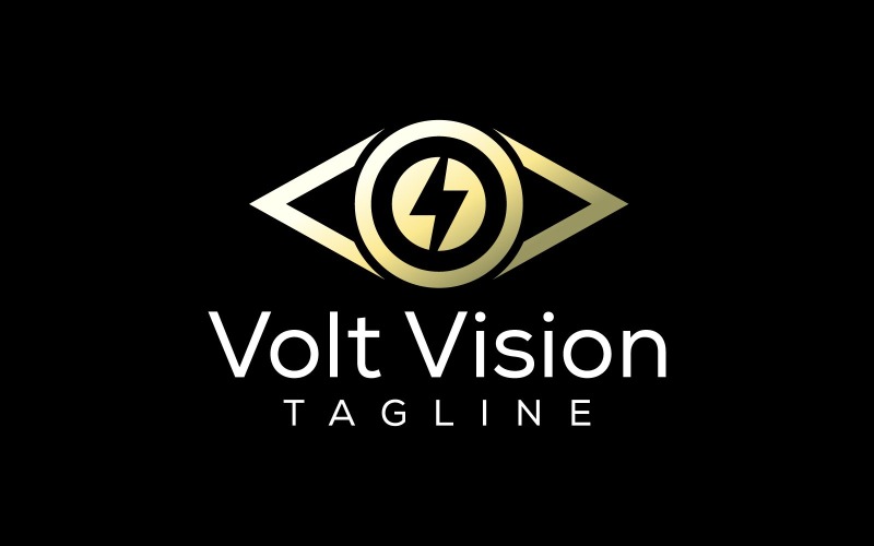 Diseño de logotipo de escudo de seguridad para ojos Insight Vision Electric Volt