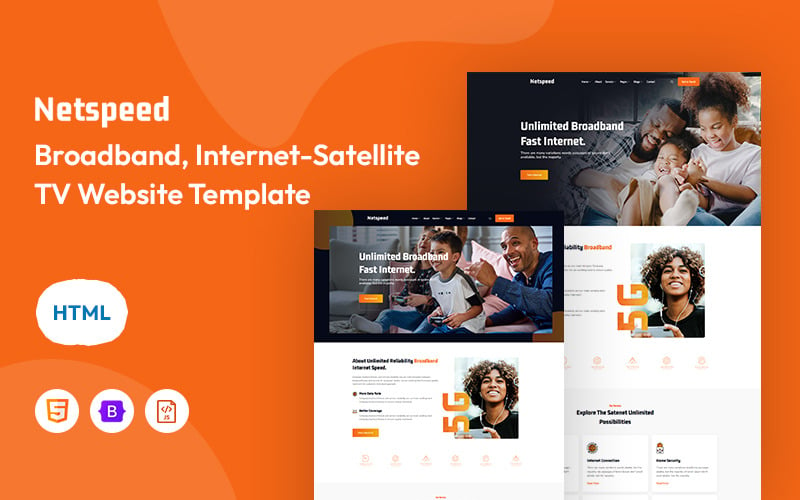 NetSpeed - Breedband, internet en satelliet-tv website sjabloon