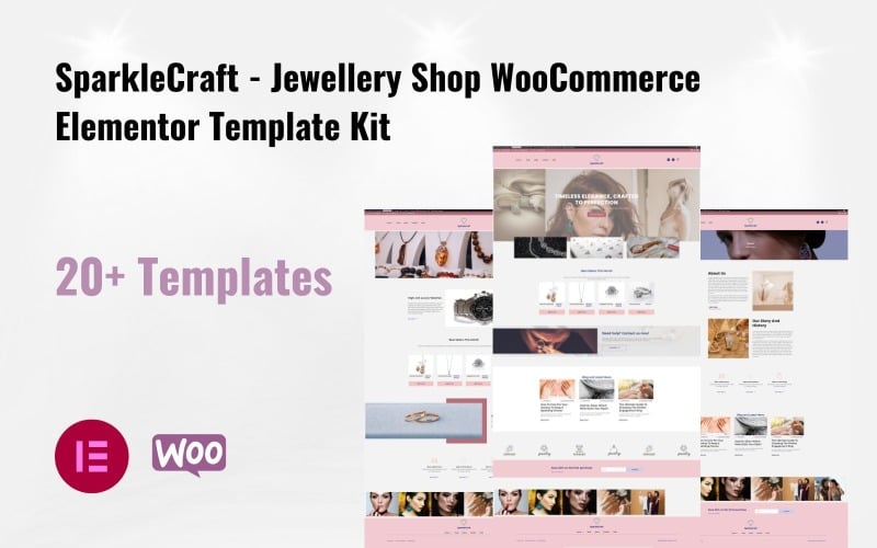 SparkleCraft - Kit modello WooCommerce Elementor per negozio di gioielli