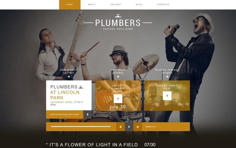 Plumbers -音乐乐队创意Joomla模板