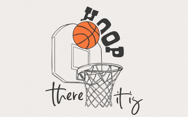 Hoop There It Is PNG, Giorno della partita di basket PNG, Mamma di basket, Download digitale, Sport PNG,