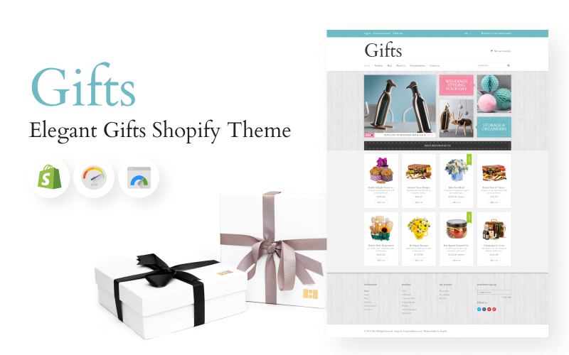 Eleganckie prezenty Szablon e-commerce Shopify Theme