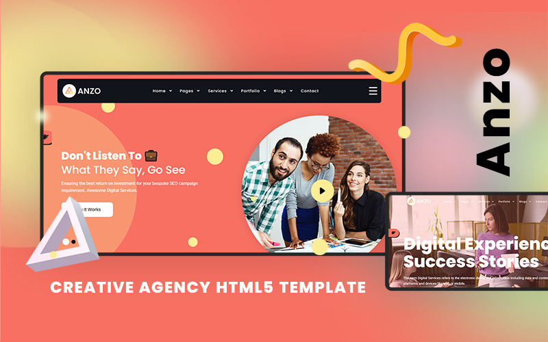 Anzo - Kreatywne rozwiązania i szablon HTML5 dla firm