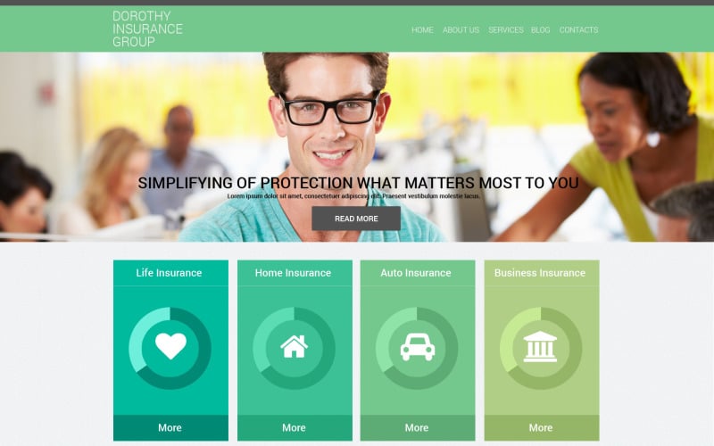 Modelo de Drupal de serviços de seguros online