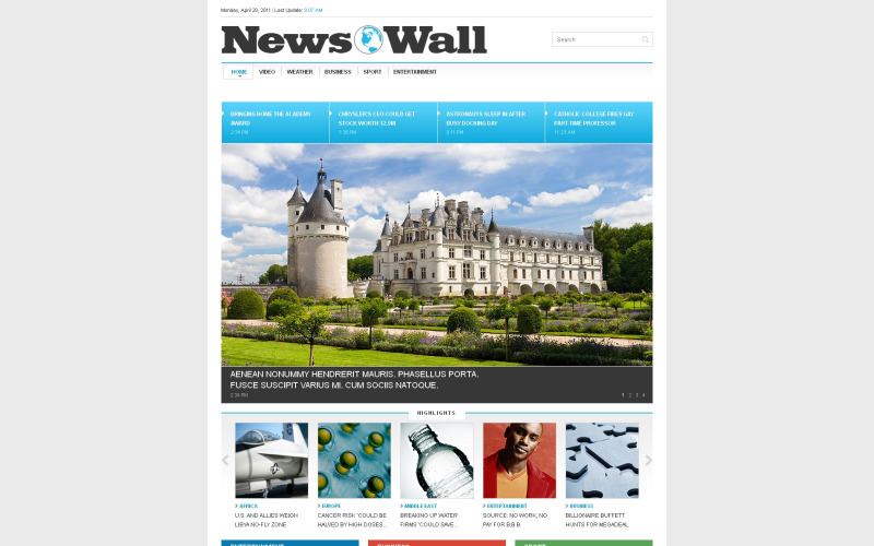 Plantilla de sitio web adaptable para portal de noticias