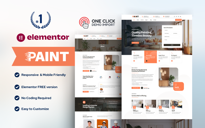 PaintPro — Painting Services Elementor Template Kit