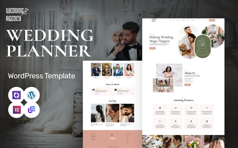 Düğün Ajansı - Düğün Organizatörü ve Etkinlik Yönetimi WordPress Elementor Teması