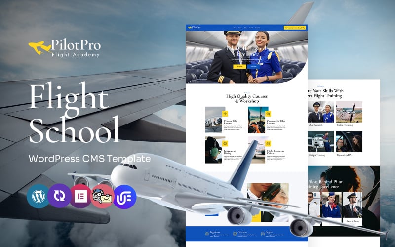 PilotPro - Private Airline Charters and Flight School Multipurpose WordPress Elementor Theme