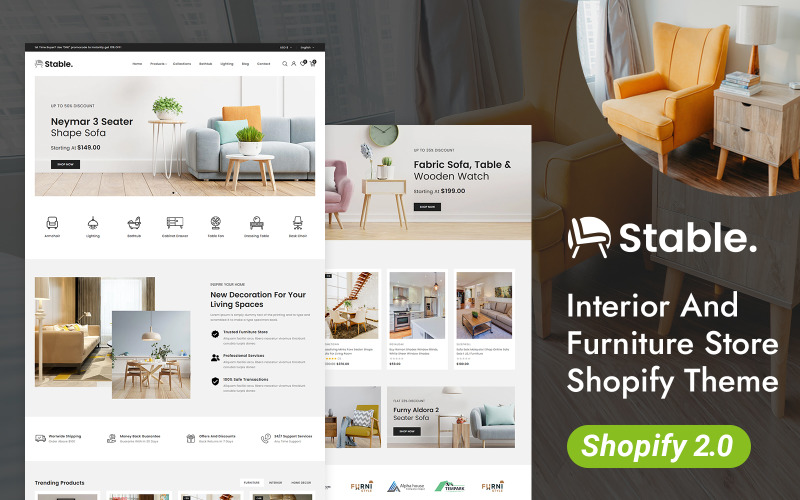 Stable - Negozio di arredamento e decorazioni per la casa Shopify 2.0 Tema reattivo