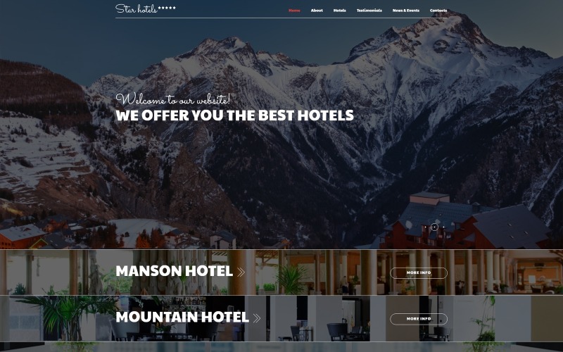 Responsieve Joomla-sjabloon voor hotels