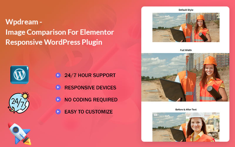 Wpdream - Porównanie obrazów dla wtyczki Elementor WordPress