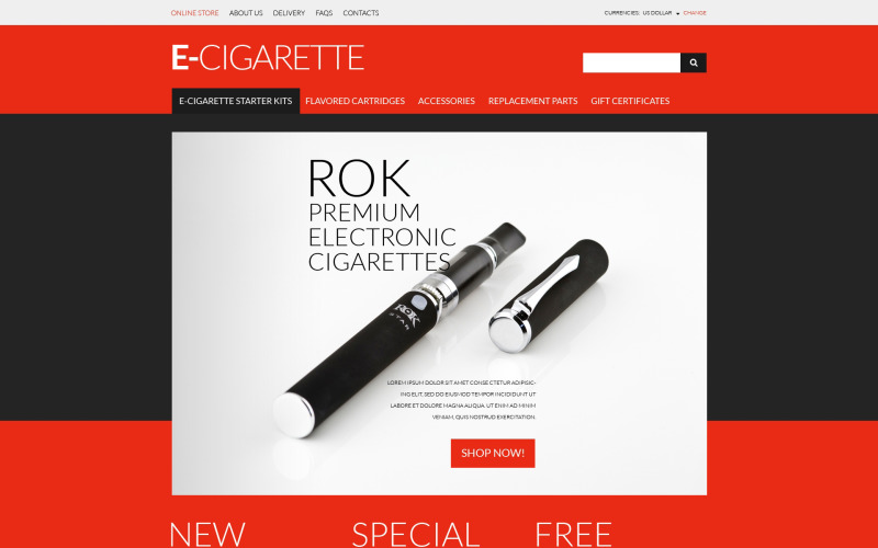 eCigs Vaping Supplies VirtueMart шаблон