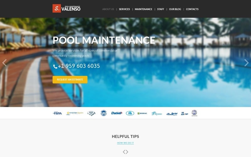 Modèle Joomla de maintenance de piscine