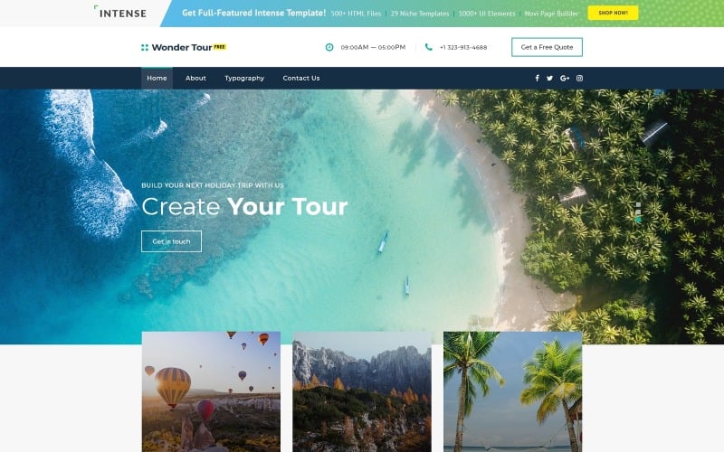 jQuery旅游主题的免费网站模板