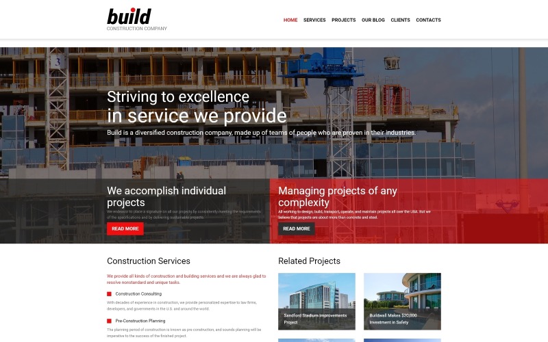 Build - Construction Company Mehrseitige moderne Joomla-Vorlage