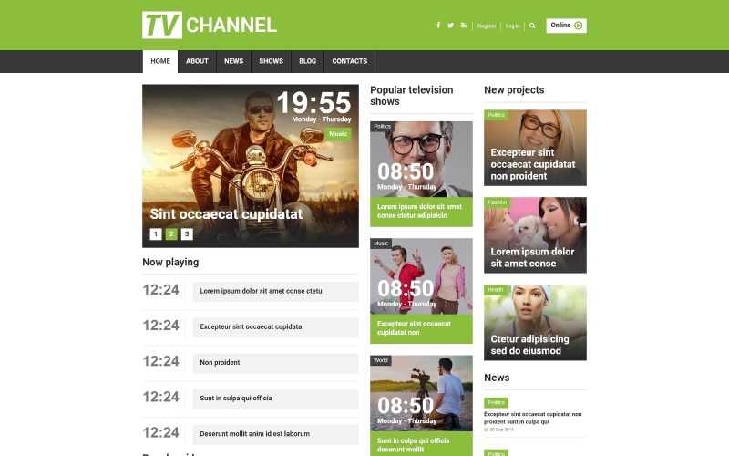 Modèle Joomla réactif pour la chaîne de télévision