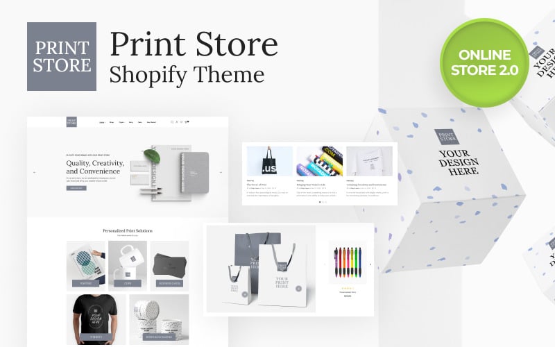 现代打印解决方案在线商店2.0 Shopify Theme