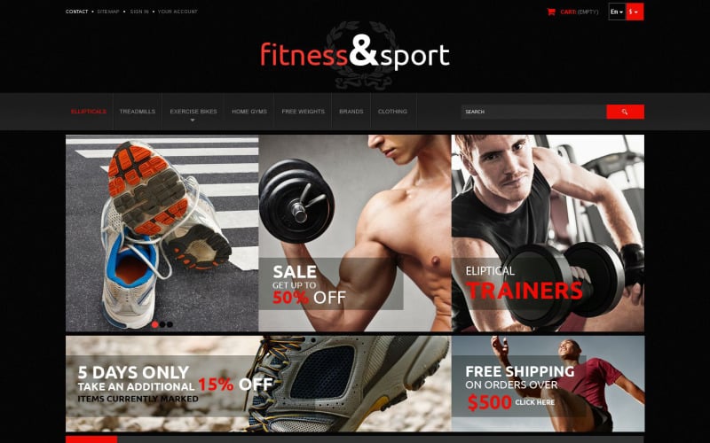 Tema PrestaShop per attrezzi da fitness per esercizi