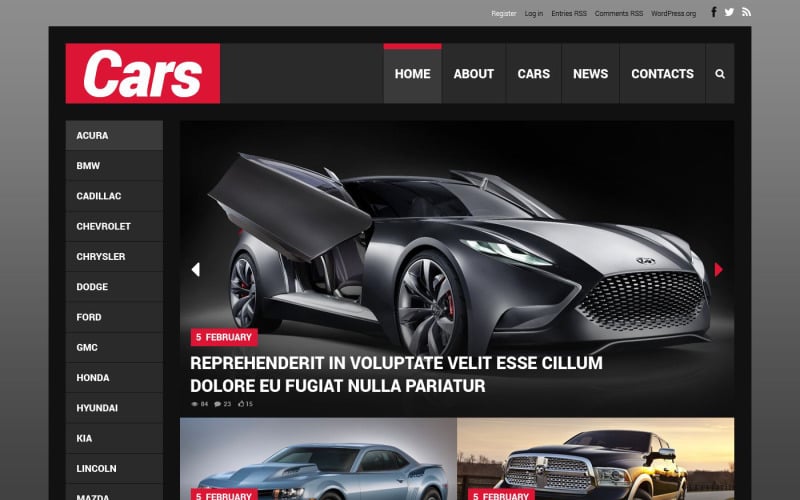 Tema WordPress reattivo per auto