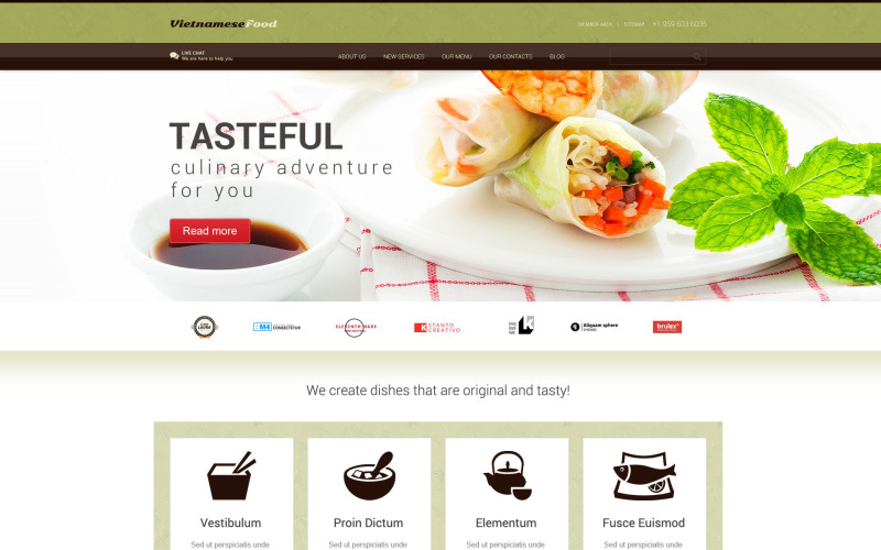 Tema WordPress reattivo del ristorante vietnamita