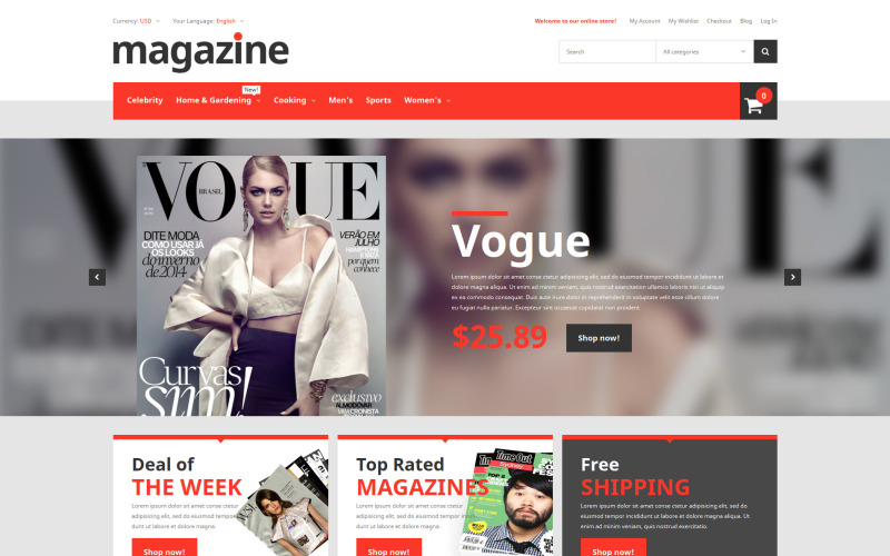 Magazine Store Magento Teması