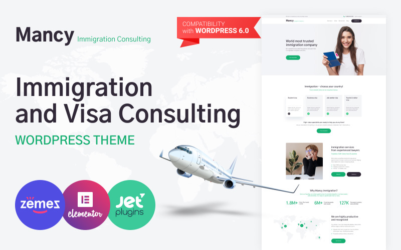 Mancy - Thème WordPress pour consultation en matière d'immigration et de visa