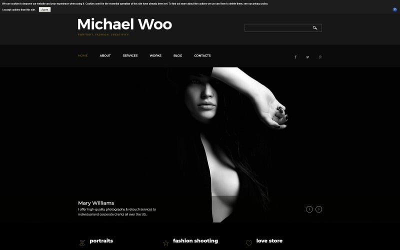 Michael Woo -时尚的Joomla模板从摄影师的作品集