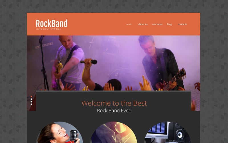 Modello di sito Web di Rock Band