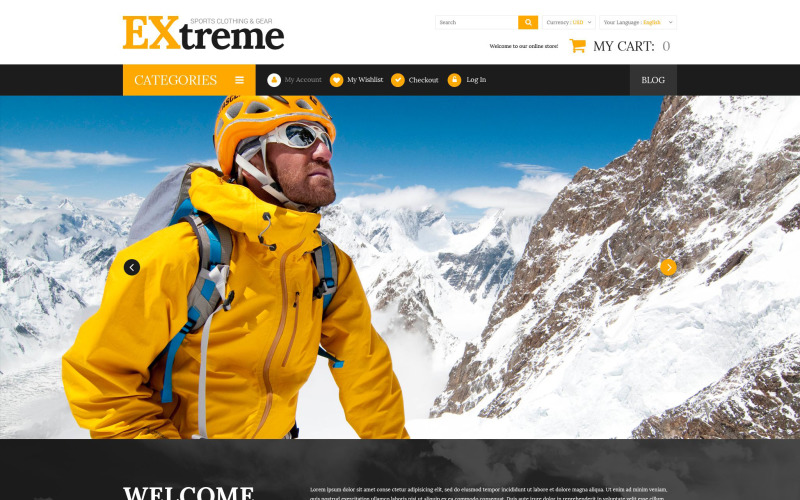 Téma Extreme Sports Gear Magento