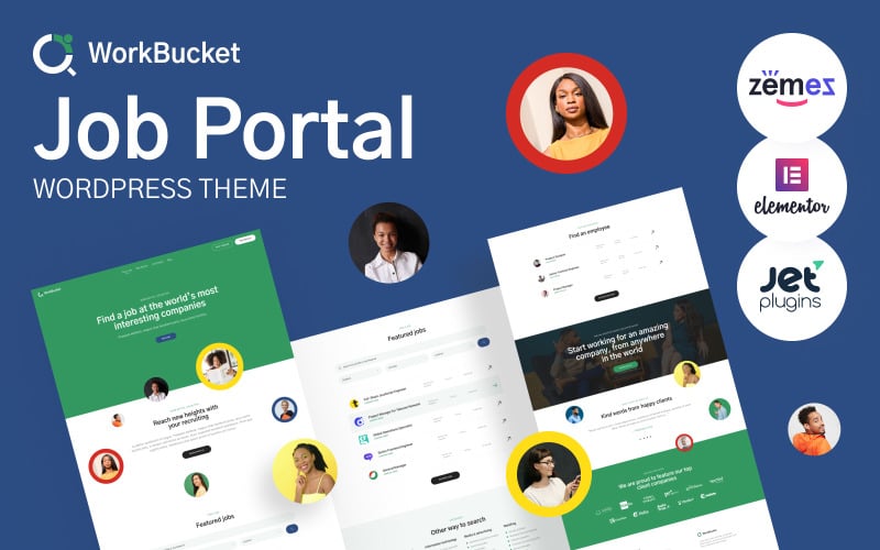WorkBucket - Portal de Emprego, Tema WordPress de Diretório de recruiting