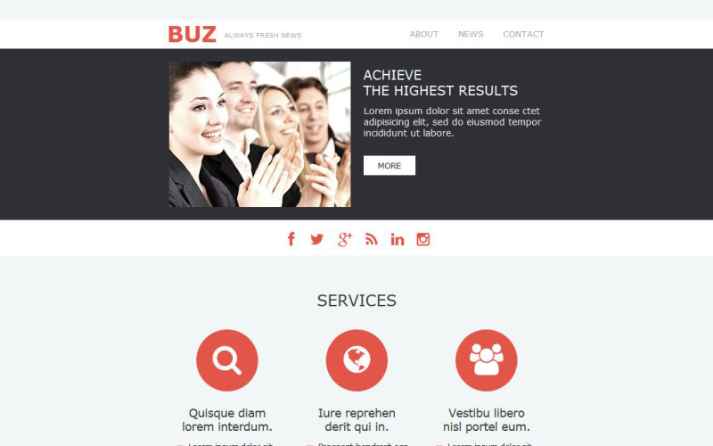 Business & Services Responsive nieuwsbriefsjabloon