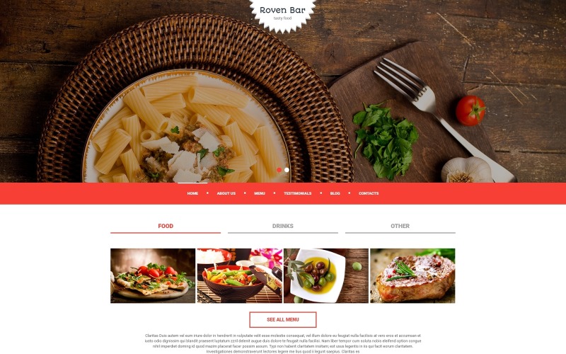 Responsieve Joomla-sjabloon voor Europees restaurant