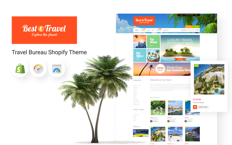 Seyahat Bürosu e-Ticaret Shopify Teması