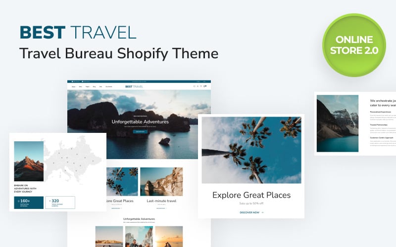 Tema Shopify Online Store 2.0旅游局电子商务