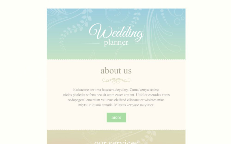 Modello Newsletter - Responsive Wedding Planner